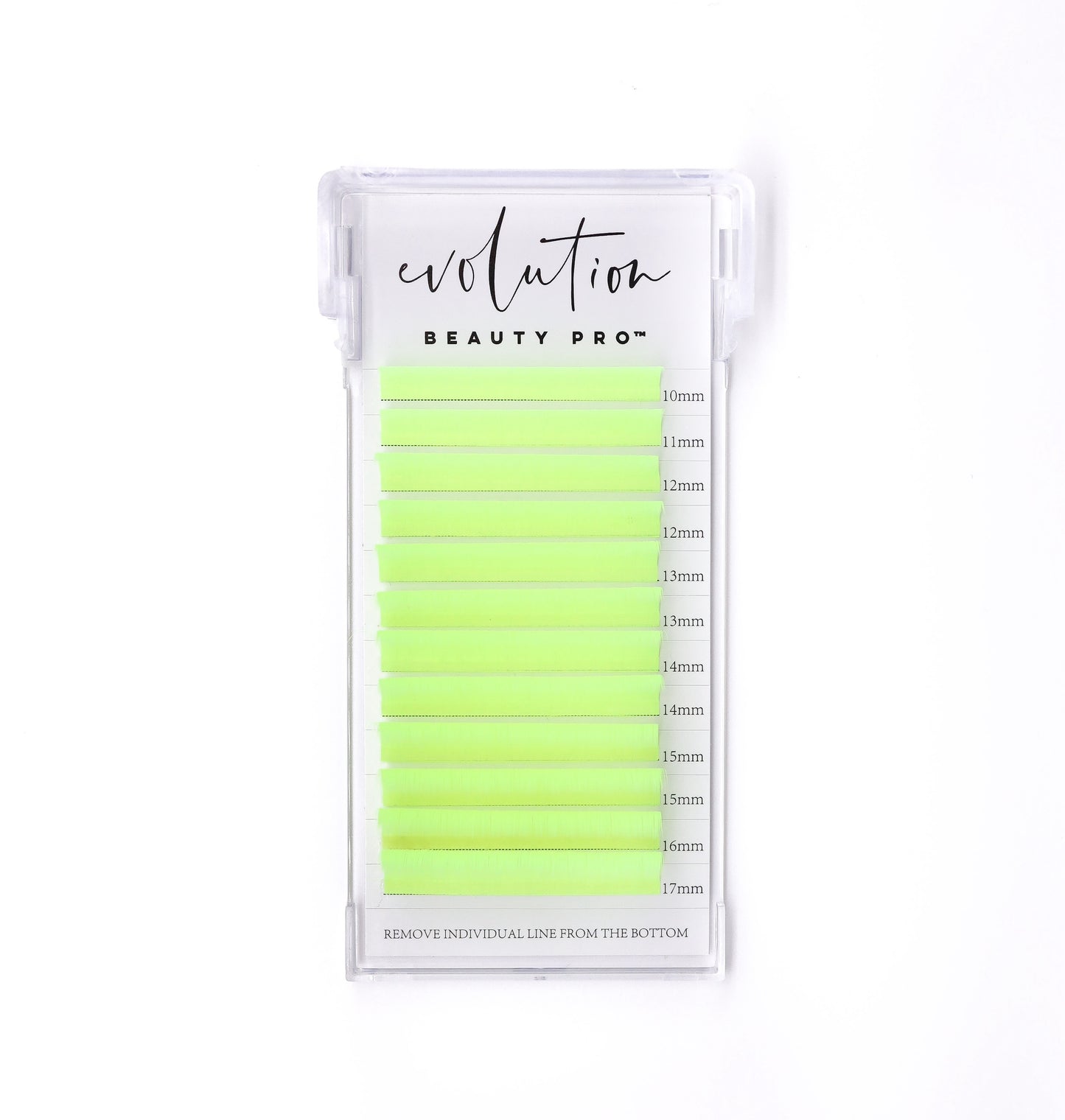 Neon Yellow Colored Lash Extensions - Mixed Tray - Easy Fan 10-17mm