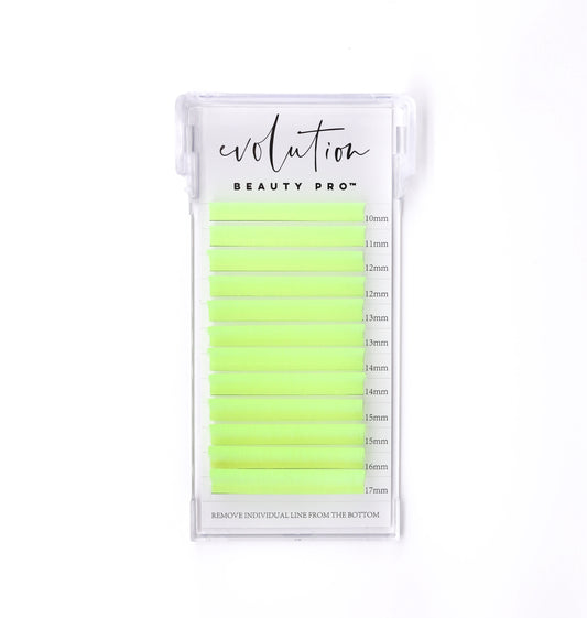 Neon Yellow Colored Lash Extensions - Mixed Tray - Easy Fan 10-17mm