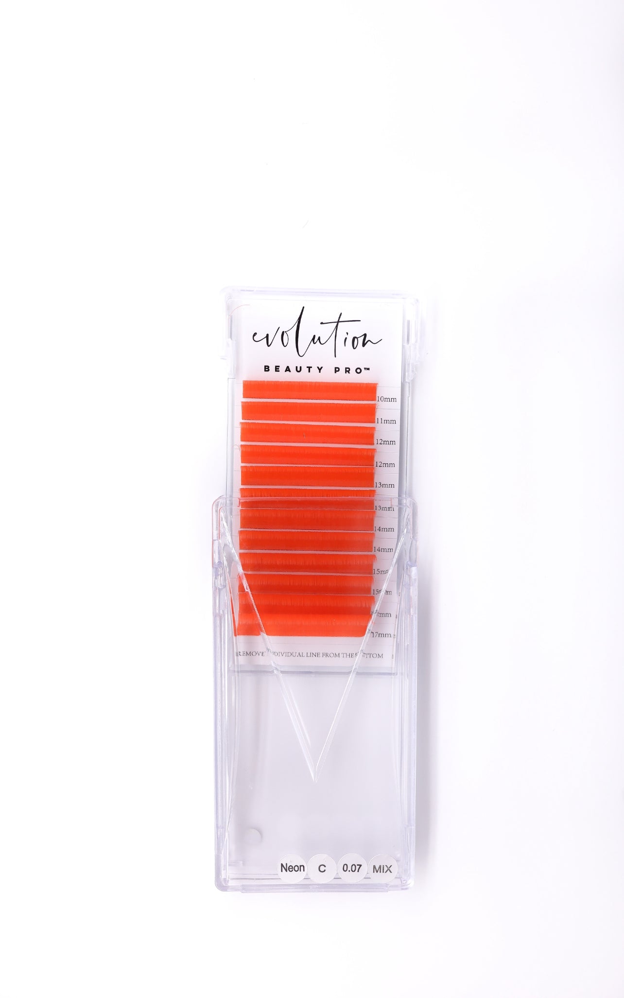 Neon Orange Colored Lash Extensions - Mixed Tray - Easy Fan 10-17mm