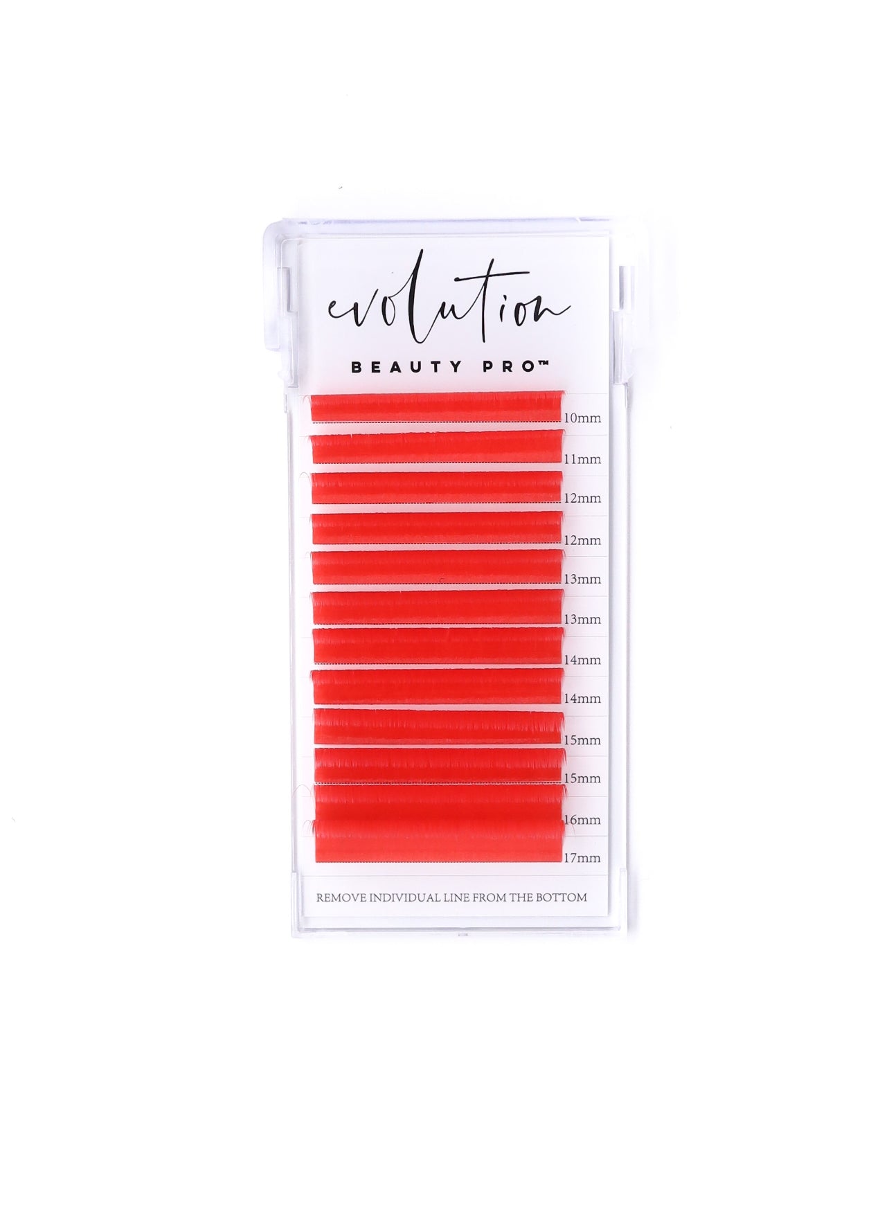Red Colored Lash Extensions - Mixed Tray - Easy Fan 10-17mm