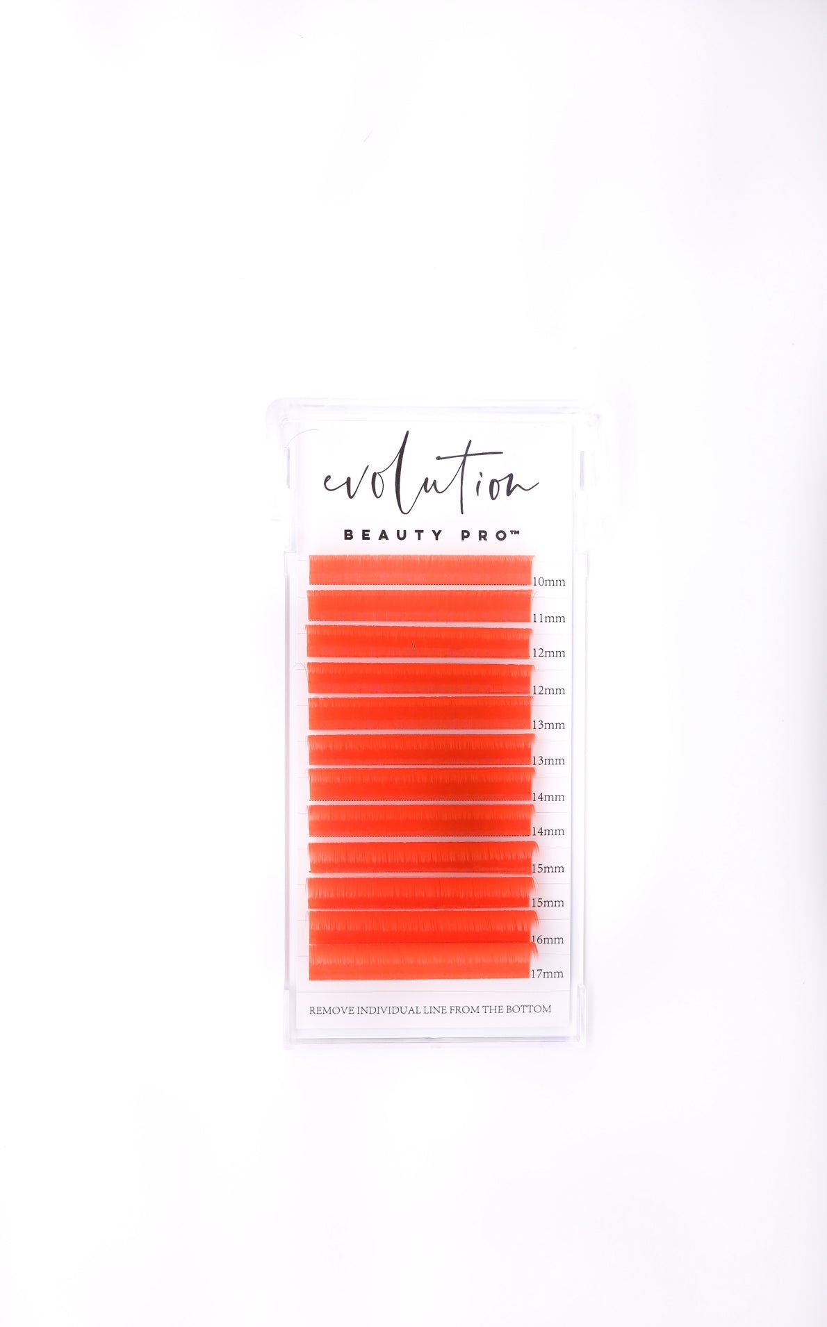 Neon Orange Colored Lash Extensions - Mixed Tray - Easy Fan 10-17mm