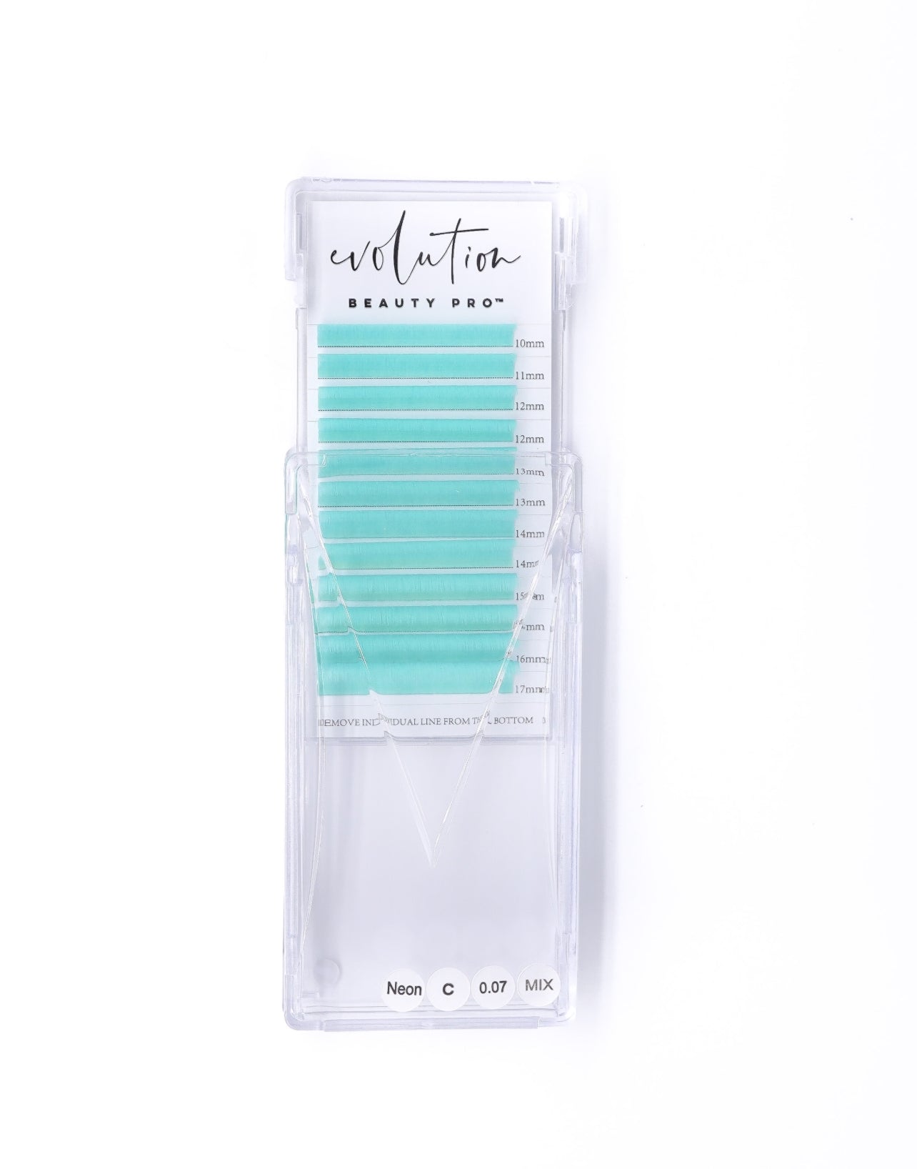 Aqua Colored Neon Lash Extensions - Easy Fanning - Mixed Tray - 10-17mm