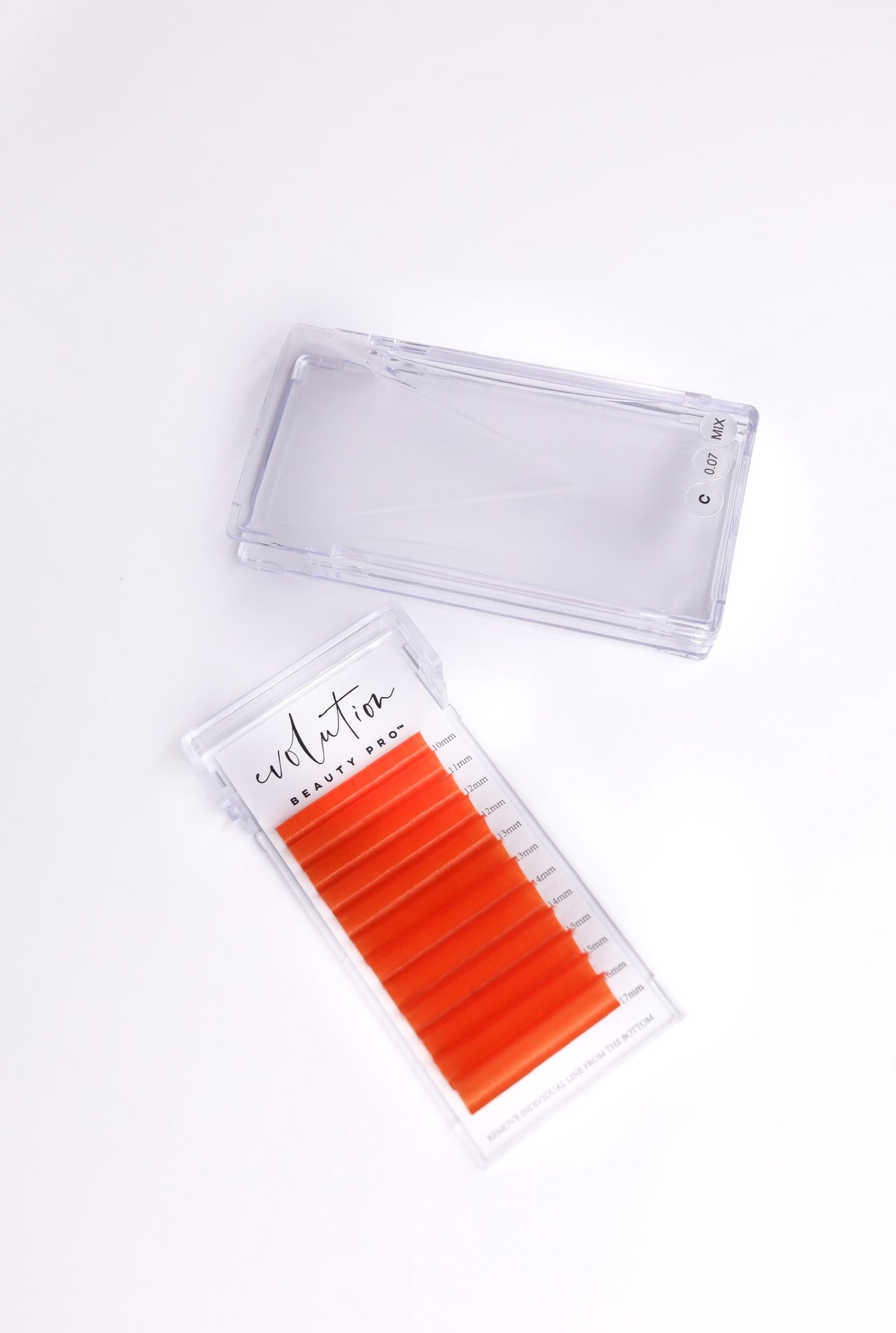 Orange Colored Lash Extensions - Mixed Tray - Easy Fan 10-17mm