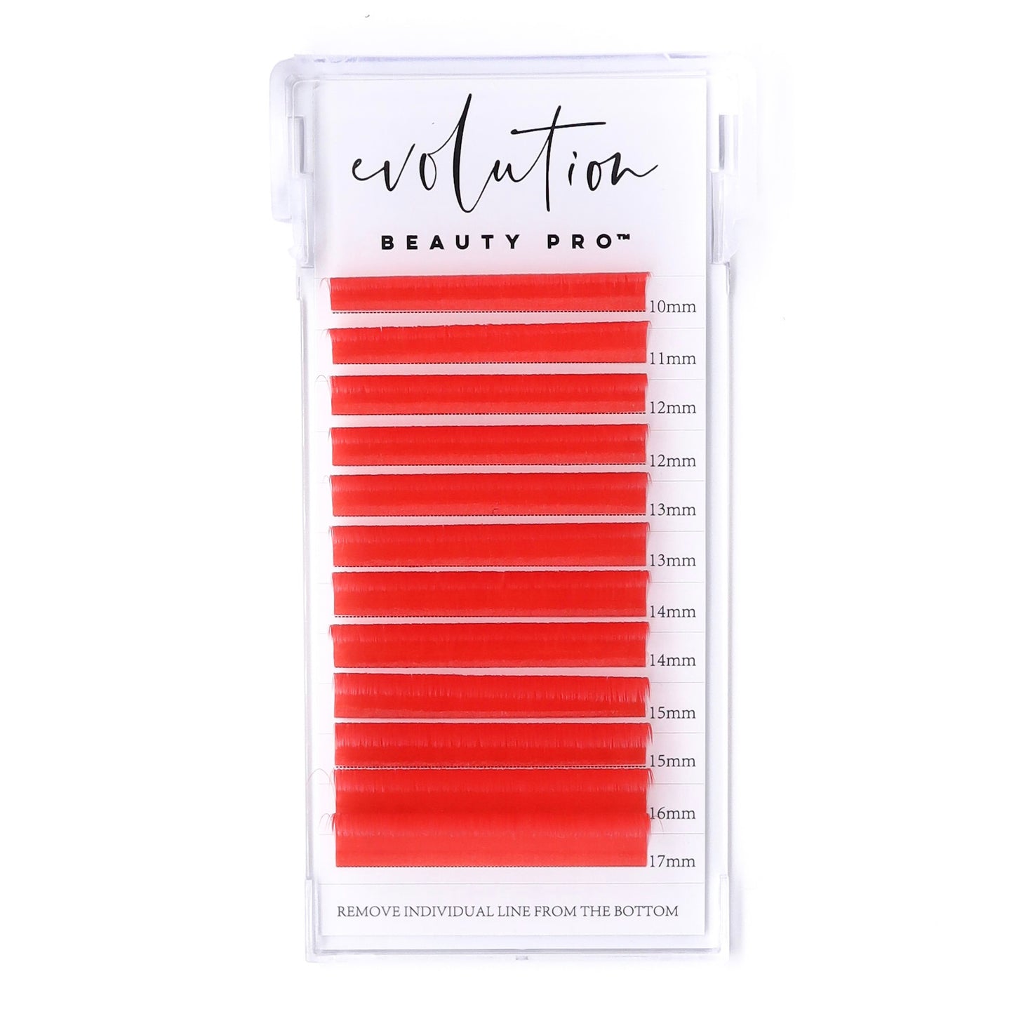 Red Colored Lash Extensions - Mixed Tray - Easy Fan 10-17mm