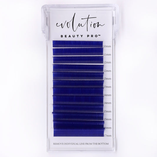 Royal Blue Colored Lash Extensions - Mixed Tray - Easy Fan 10-17mm