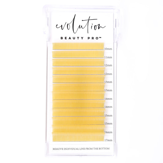 Yellow Gold Colored Lash Extensions - Mixed Tray - Easy Fan 10-17mm